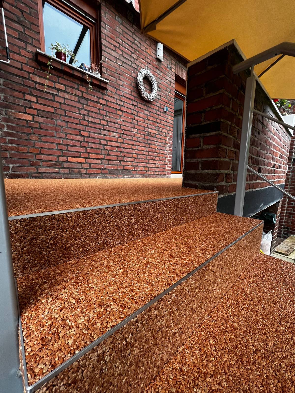 美蒂石红砖别墅暖棕一体式砾石台阶改造案例 | Meidis Resin Binder Red Brick Villa Warm Brown Stair Renovation - 套装图