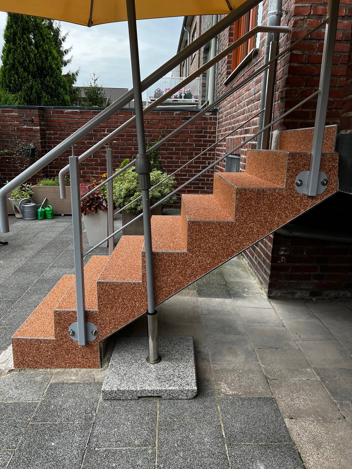 美蒂石红砖别墅暖棕一体式砾石台阶改造案例 | Meidis Resin Binder Red Brick Villa Warm Brown Stair Renovation - 套装图