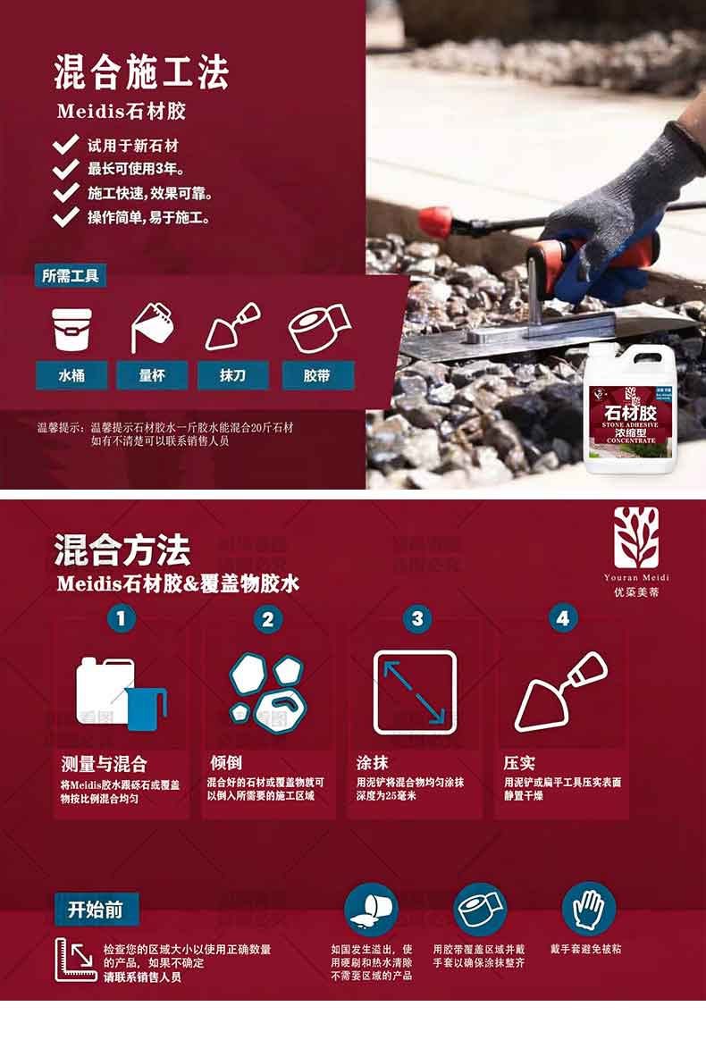 浓缩型石材胶 & 覆盖物胶 - 套装图